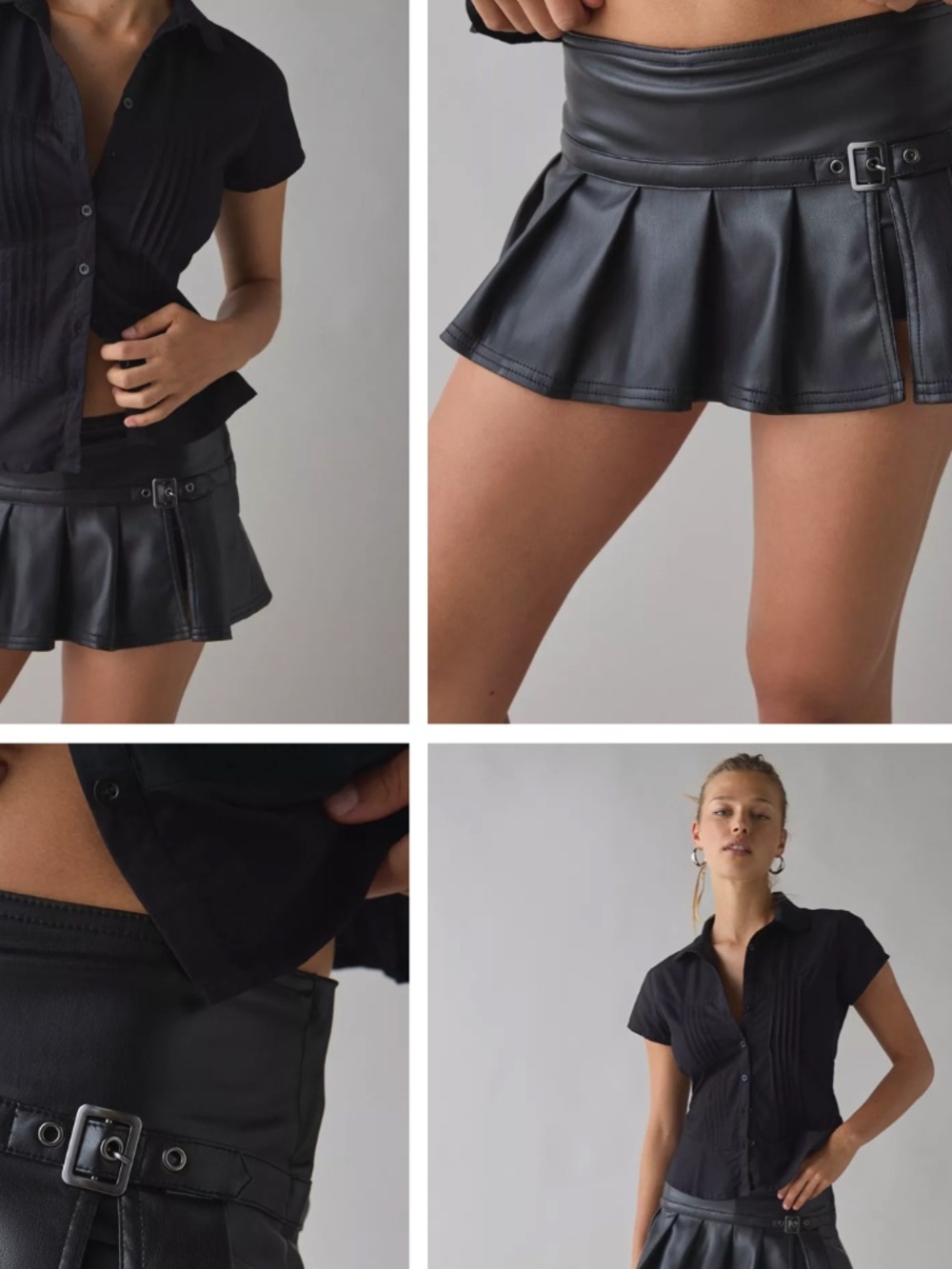 Faux Leather Mini Skort